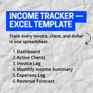 Income Tracker — Excel Template for Professionals