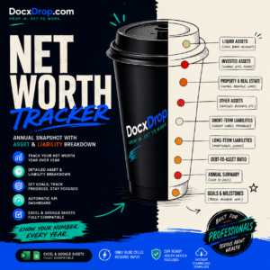 Net Worth Tracker — Annual Snapshot with Asset & Liability Breakdown