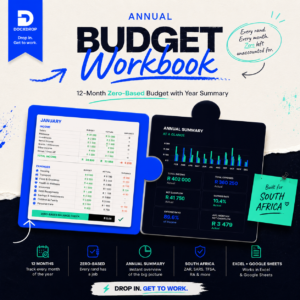 Annual Budget Workbook — 12-Month Zero-Based Budget with Year Summary