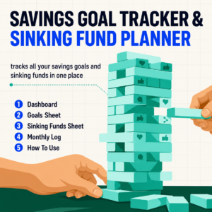Savings Goal Tracker & Sinking Fund Planner — Excel + Google Sheets