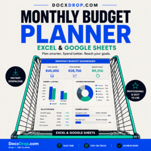Monthly Budget Planner — Excel & Google Sheets