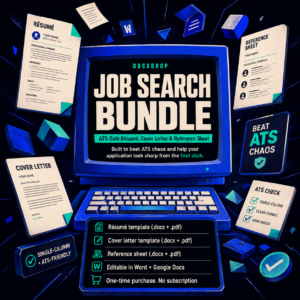 Job Search Bundle — ATS-Safe Résumé, Cover Letter & Reference Sheet (Word + PDF)